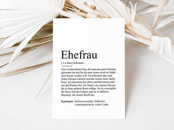 Definitionskarte "Ehefrau"