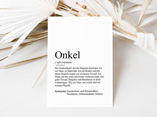 Definitionskarte "Onkel"