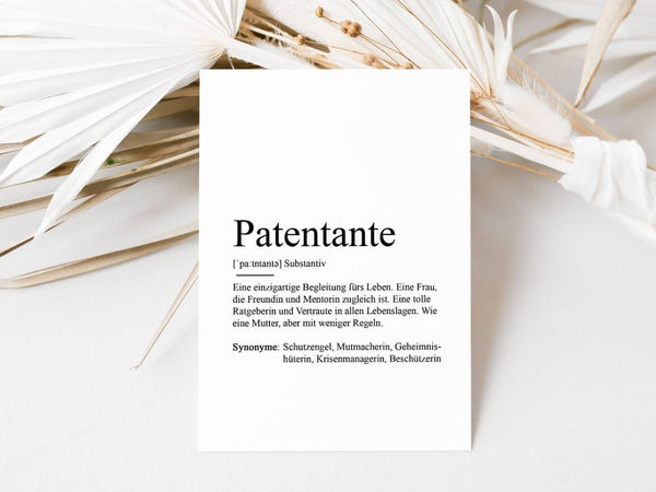 Definitionskarte "Patentante"