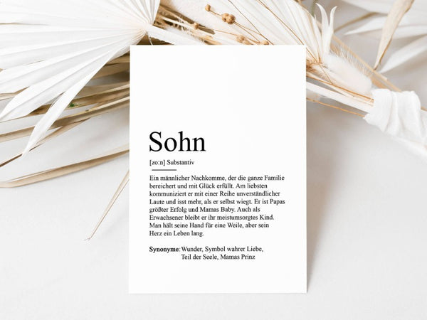 Definitionskarte "Sohn"