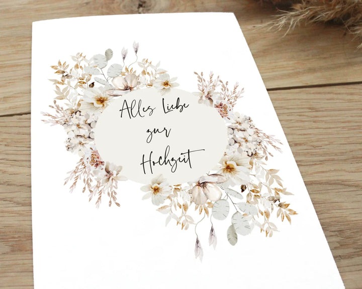 Karte "Alles Liebe zur Hochzeit" - raschekraenzedevelopment